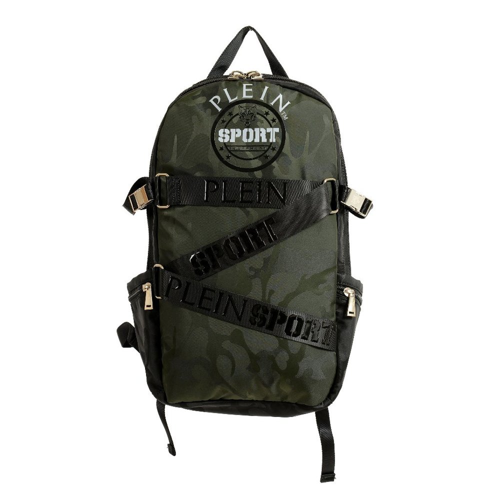 Plein Sport Unisex Military Print Green" ZAINO RUNNER" Backpack Bag